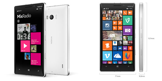 Dimensiunile Nokia Lumia 930